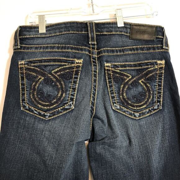 Big Star Jeans Womens Size 29L Raw Hem Dark Wash Bootcut Mid Rise Actual 31x28.5 - Picture 1 of 13